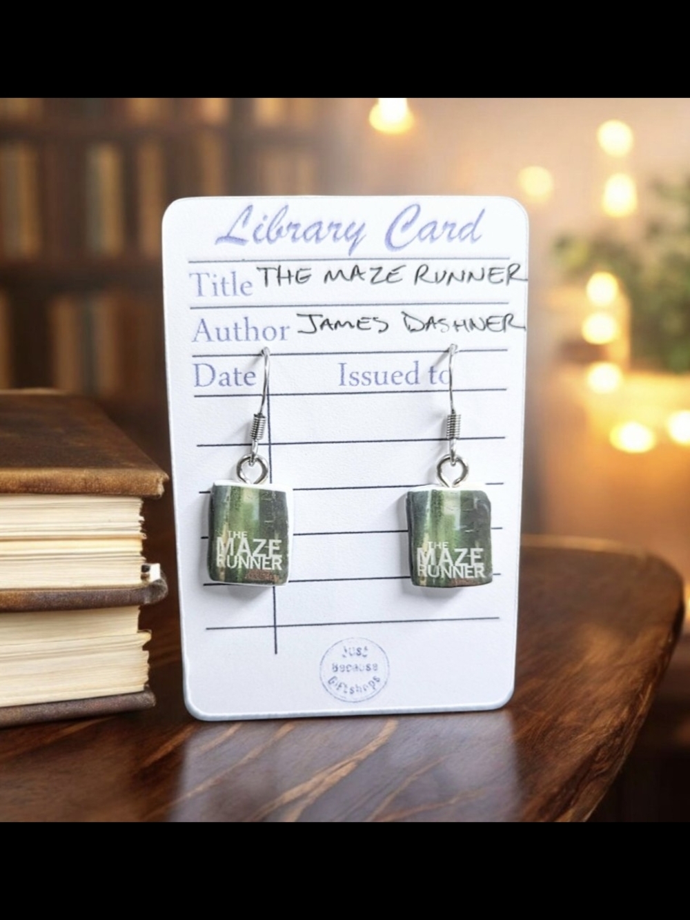 The Maze Runner Book Cover Dangle Earrings - Green